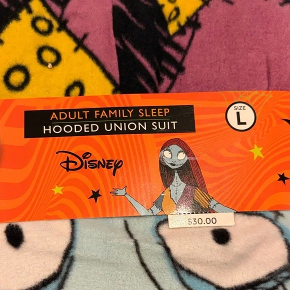 Disney Adult Nightmare before Christmas Hooded onesie Sleepwear NWT - Picture 2 of 4